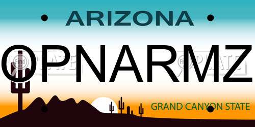 OPNARMZ Arizona License Plate