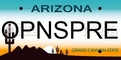 OPNSPRE Arizona License Plate
