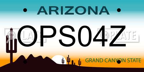 OPS04Z Arizona License Plate