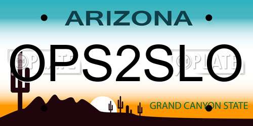 OPS2SLO Arizona License Plate