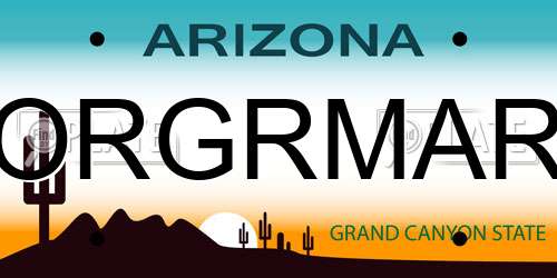 ORGRMAR Arizona License Plate