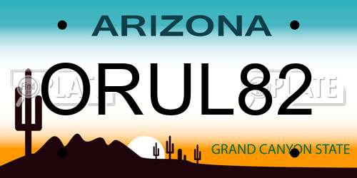 ORUL82 Arizona License Plate