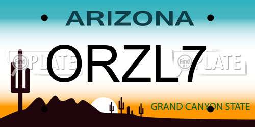 ORZL7 Arizona License Plate