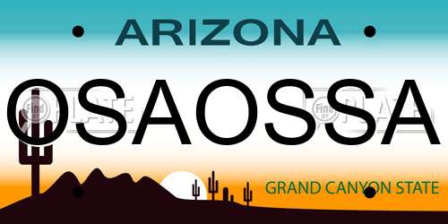 OSAOSSA Arizona License Plate
