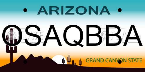 OSAQBBA Arizona License Plate