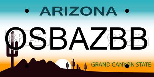 OSBAZBB Arizona License Plate