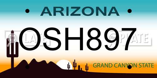 OSH897 Arizona License Plate