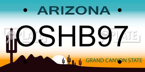 OSHB97 Arizona License Plate