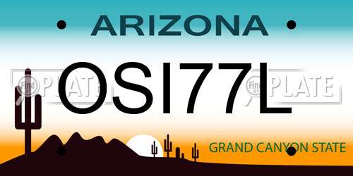 OSI77L Arizona License Plate