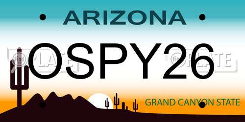 OSPY26 Arizona License Plate