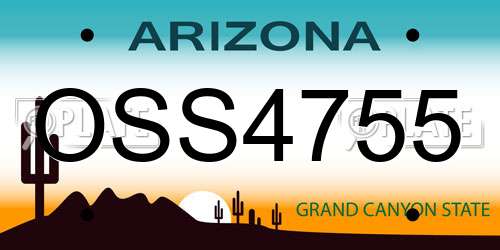 OSS4755 Arizona License Plate