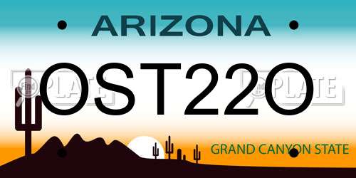 OST22O Arizona License Plate