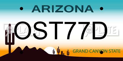 OST77D Arizona License Plate