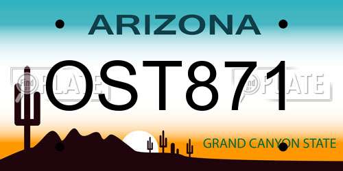 OST871 Arizona License Plate