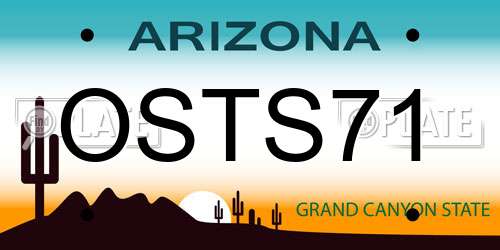 OSTS71 Arizona License Plate