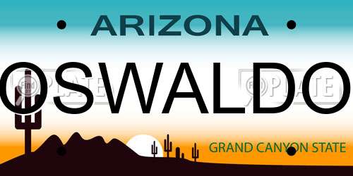 OSWALDO Arizona License Plate