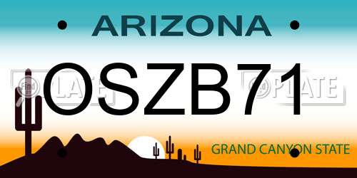 OSZB71 Arizona License Plate
