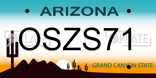 OSZS71 Arizona License Plate