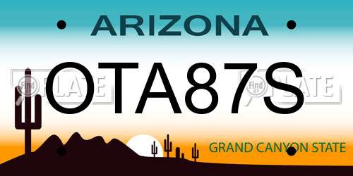 OTA87S Arizona License Plate