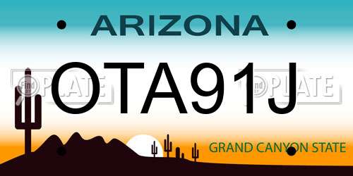 OTA91J Arizona License Plate