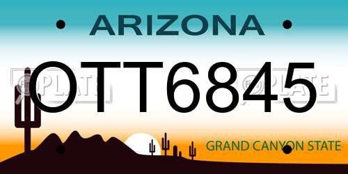 OTT6845 Arizona License Plate