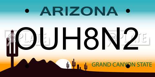 OUH8N2 Arizona License Plate