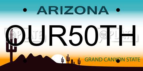 OUR50TH Arizona License Plate