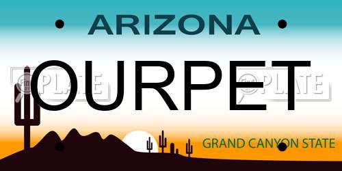 OURPET Arizona License Plate