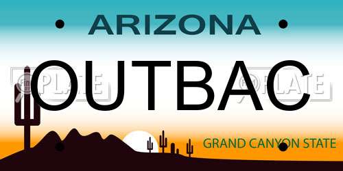 OUTBAC Arizona License Plate