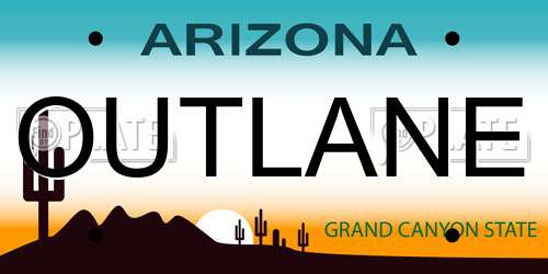 OUTLANE Arizona License Plate
