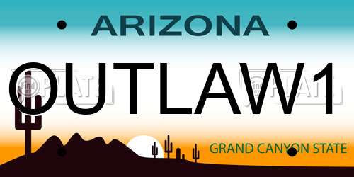 OUTLAW1 Arizona License Plate