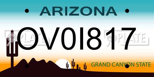 OV0I817 Arizona License Plate