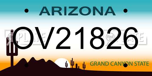 OV21826 Arizona License Plate