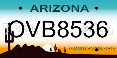 OVB8536 Arizona License Plate