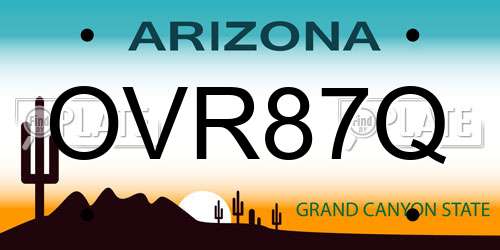 OVR87Q Arizona License Plate