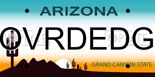 OVRDEDG Arizona License Plate