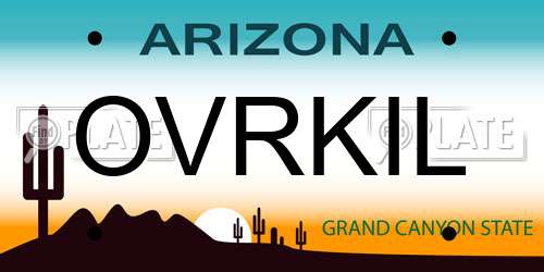 OVRKIL Arizona License Plate