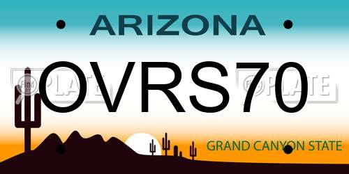OVRS70 Arizona License Plate