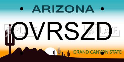 OVRSZD Arizona License Plate