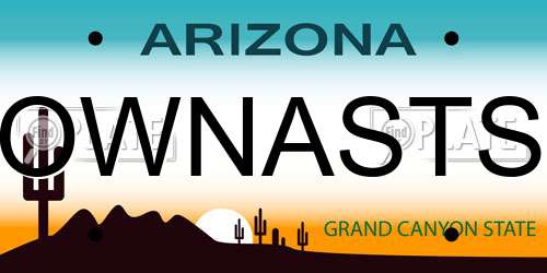 OWNASTS Arizona License Plate