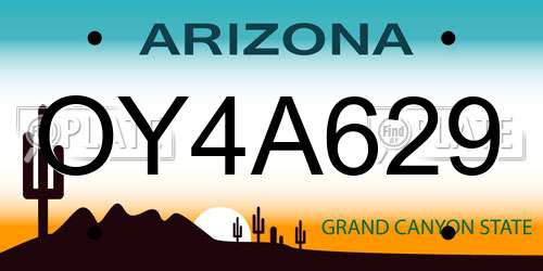 OY4A629 Arizona License Plate