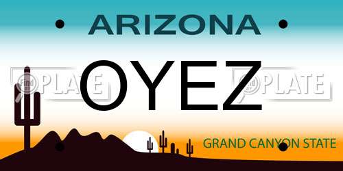 OYEZ Arizona License Plate