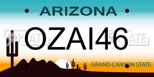 OZAI46 Arizona License Plate