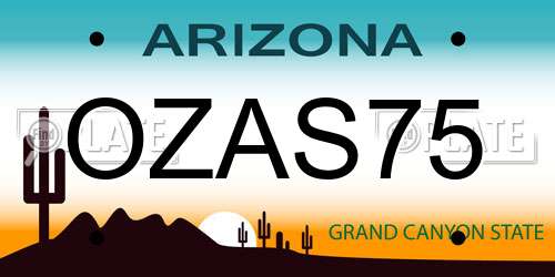 OZAS75 Arizona License Plate