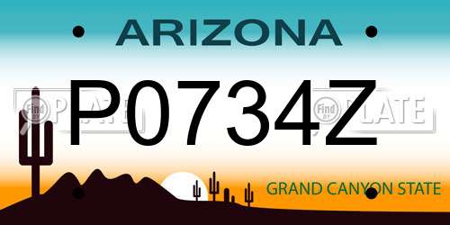 P0734Z Arizona License Plate