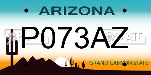 P073AZ Arizona License Plate