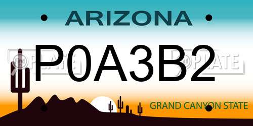P0A3B2 Arizona License Plate