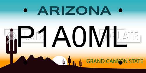 P1A0ML Arizona License Plate