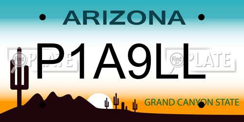 P1A9LL Arizona License Plate
