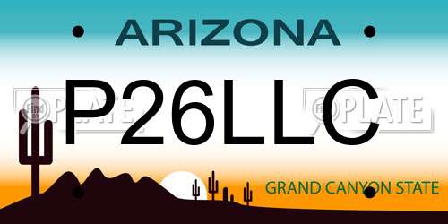 P26LLC Arizona License Plate